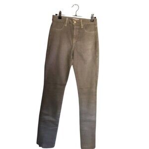 L'Agence Jeans Women's Size 25 Beige Birch Josie Skinny Coated Ankle Slit